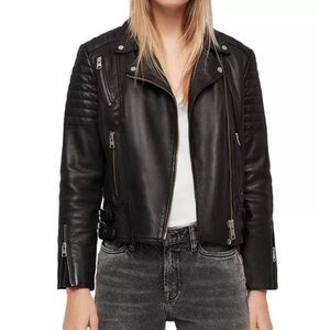 All Saints Leather Papin Jacket